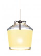 Besa Lighting 1XC-PIC6CR-BR - Besa Pendant Pica 6 Bronze Creme Sand 1x50W MAX GY6.35 Base