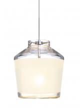 Besa Lighting 1XC-PIC6WH-SN - Besa Pendant Pica 6 Satin Nickel White Sand 1x50W MAX GY6.35 Base