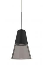 Besa Lighting 1XC-TIMO6BS-LED-SN - Besa, Timo 6 Cord Pendant, Smoke/Black, Satin Nickel Finish, 1x9W LED