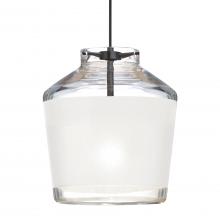 Besa Lighting 1XT-PIC6WH-BK - Besa Pendant Pica 6 Black Finish, White Sand 1x50W MAX GY6.35 Base
