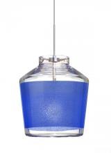 Besa Lighting 1XP-PIC6BL-SN - Besa Pendant Pica 6 Satin Nickel Blue Sand 1x50W Halogen