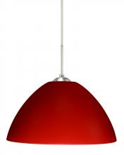 Besa Lighting J-420131-SN - Besa Tessa Pendant For Multiport Canopy Satin Nickel Red Matte 1x75W Medium Base
