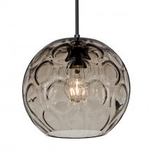 Besa Lighting J-BOMYSM-BK - Besa Bombay Pendant For Multiport Canopy, Smoke, Black Finish, 1x60W Medium Base