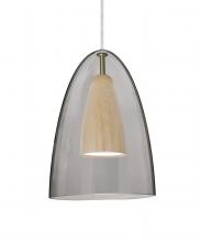 Besa Lighting J-DANOSMNA-LED-SN - Besa, Dano Cord Pendant For Multiport Canopy, Smoke/Natural, Satin Nickel Finish, 1x9W LED