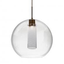 Besa Lighting J-ELICL-LED-BR - Besa Eli Pendant for Muliport Canopy, Clear/Inner Bubble, Bronze Finish, 1x9W LED