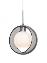 Besa Lighting J-MANASM-SN - Besa Mana Pendant For Multiport Canopy, Smoke/Opal, Satin Nickel Finish, 1x60W Medium Base