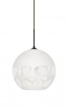 Besa Lighting J-ROCKYWH-BR - Besa, Rocky Cord Pendant For Multiport Canopies, White, Bronze Finish, 1x60W Medium Base