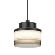 Besa Lighting X-PIVOTSM-LED-BK - Besa Pivot Pendant For Multiport Canopy, Opal Glossy/Smoke, Black Finish, 1x3W LED
