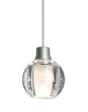 Besa Lighting XP-BOCA3BB-SN-L - Besa, Boca 3 Cord Pendant, Clear Bubble, Satin Nickel Finish, 1x35W MAX GY6.35 Base, 15Ft. Cord