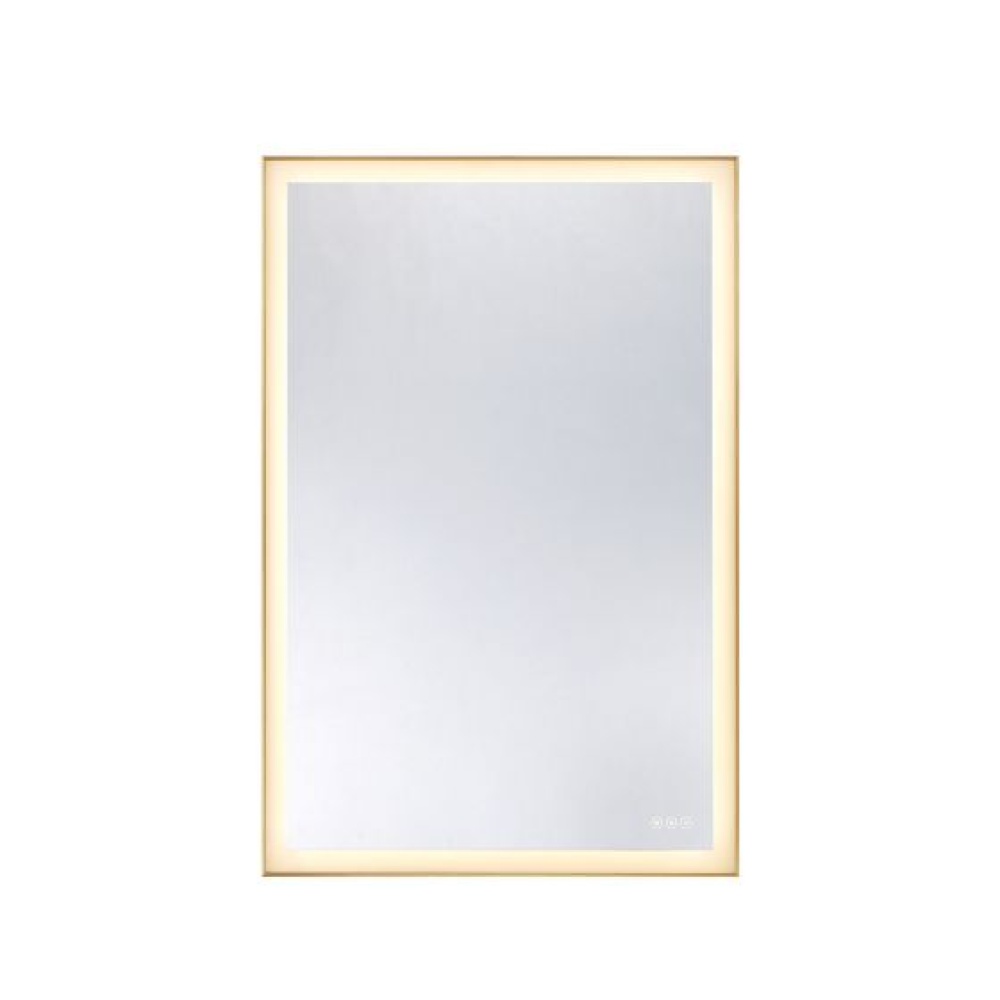 Paulding LED Rectangle Frontlit Mirror with Gold Frame