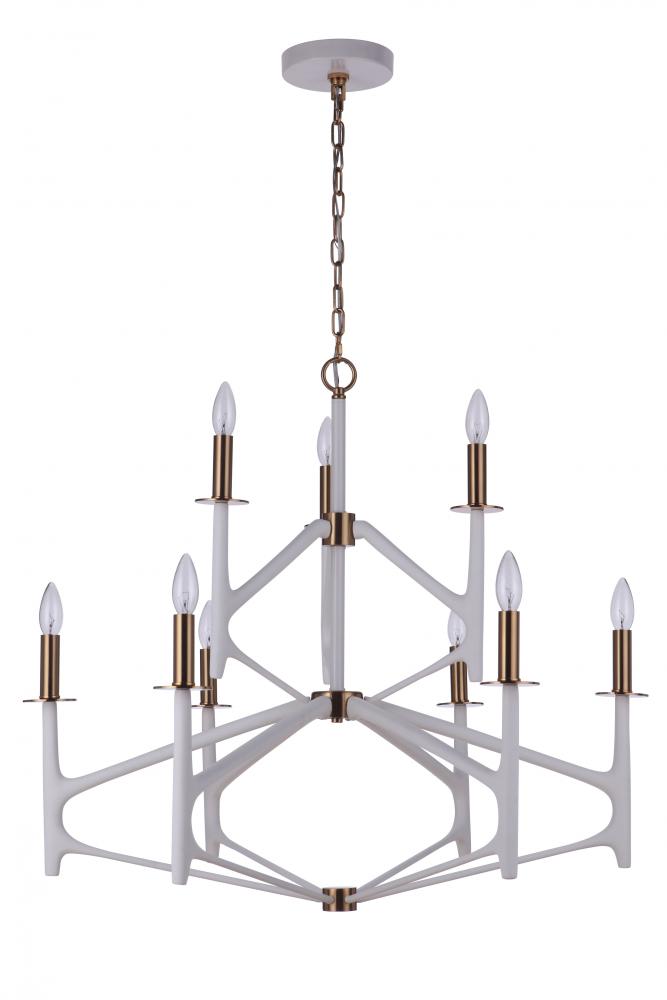 9 Light Two-Tier Chandelier