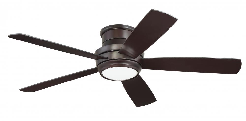 Tempo Hugger 52" 5-Blade Ceiling Fan in Oiled Bronze w/ Oiled Bronze/Walnut Blades