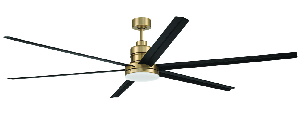 Mondo 80" 6-Blade Indoor Ceiling Fan in Satin Brass/Flat Black w/ Flat Black Blades