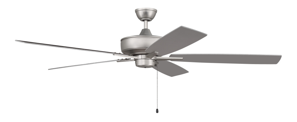 Super Pro 60" 5-Blade Ceiling Fan in Brushed Nickel w/ Brushed Nickel/Greywood Blades