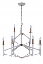 Craftmade 55529-MWWSB - 9 Light Two-Tier Chandelier