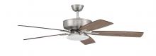 Craftmade P112BNK5-52DWGWN - Pro Plus 112 52" 5-Blade Ceiling Fan in Brushed Polished Nickel w/ Driftwood/Grey Walnut Blades