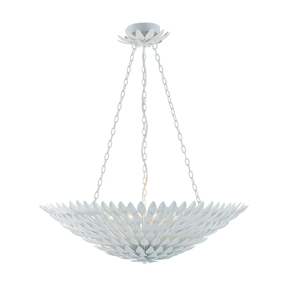 Broche 8 Light Matte White Chandelier