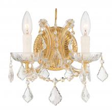 Crystorama 4472-GD-CL-MWP - Maria Theresa 2 Light Hand Cut Crystal Gold Sconce