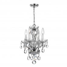 Crystorama 5534-CH-CL-MWP - Traditional Crystal 4 Light Hand Cut Crystal Polished Chrome Mini Chandelier