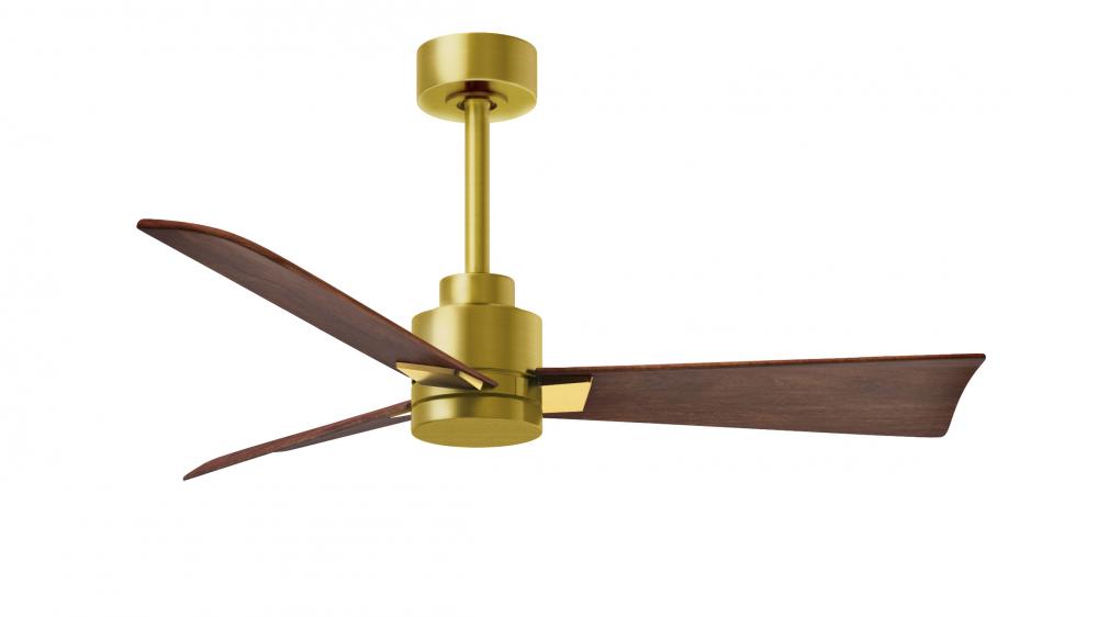 Alessandra - Brushed Brass - Walnut Tone Blades - 42" Blades - 10" Downrod