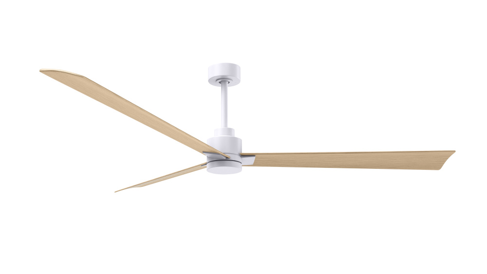 Alessandra - 72" Three Blade Transitional Ceiling Fan - Matte White Finish - Light Maple Blades
