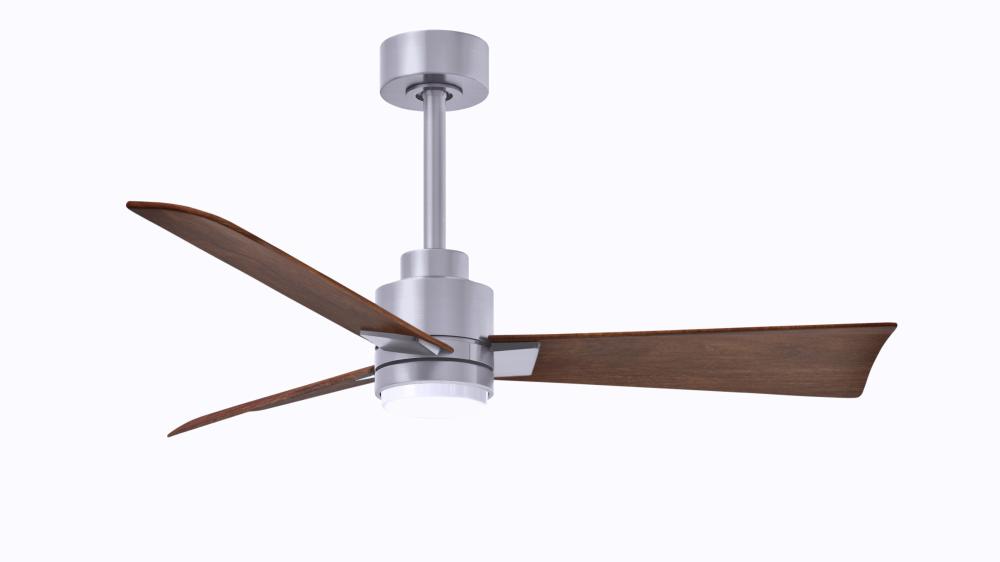 Alessandra-42" Three Blade Transitional Ceiling Fan-5CCT Integrated LED-Brushed Nickel Finish