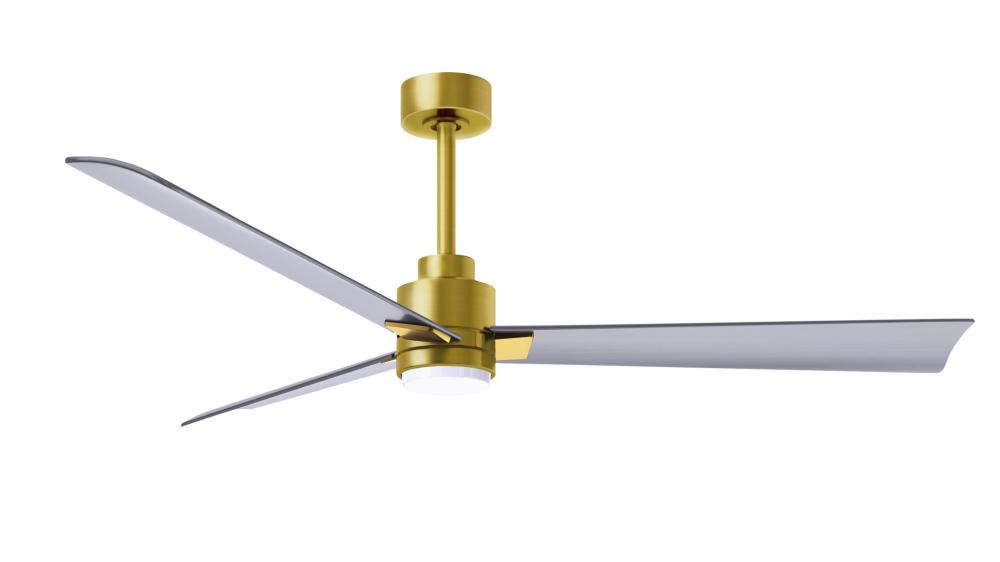Alessandra - 56" Three Blade Transitional Ceiling Fan - 5CCT Integrated LED - Brushed Brass Fini