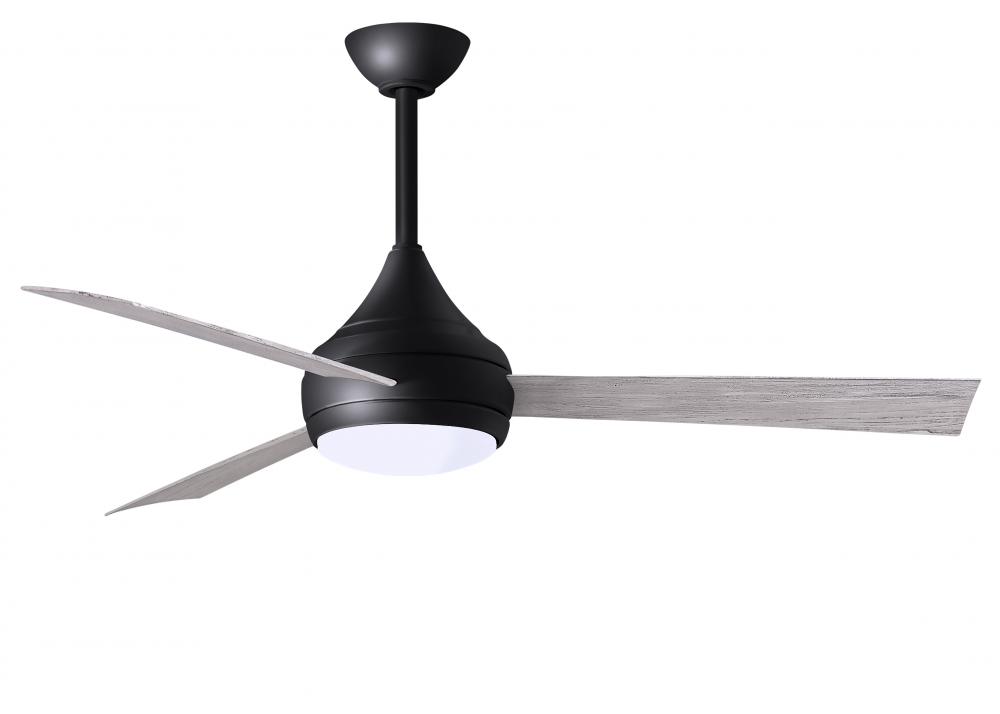 Donaire - Three Blade Paddle Fan - Integrated LED - Matte Black Finish - Barn Wood Tone Blades