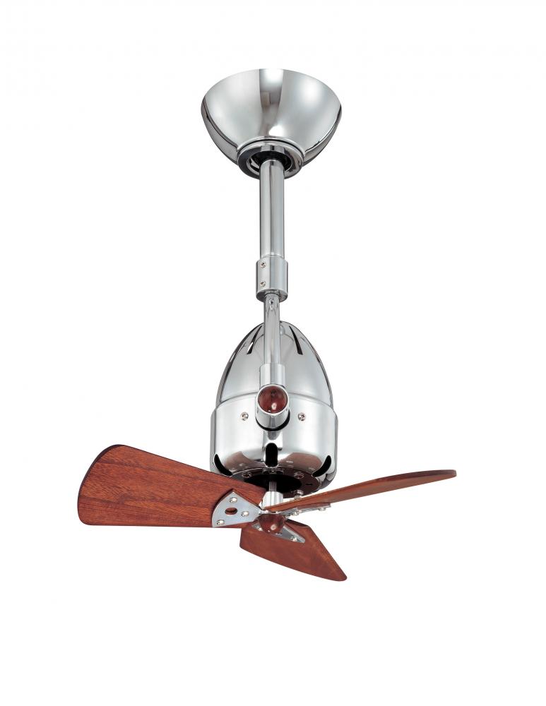 Diane - Oscillating Directional Ceiling Fan - Polished Chrome Finish - Mahogany Tone Blades