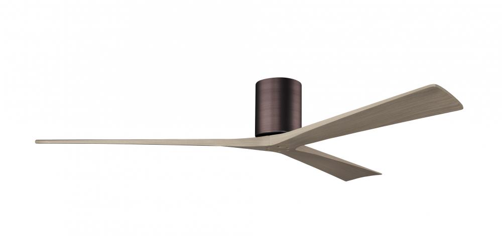 Irene-3H - Three Blade Flush Mount Paddle Fan - 72" - Brushed Bronze Finish