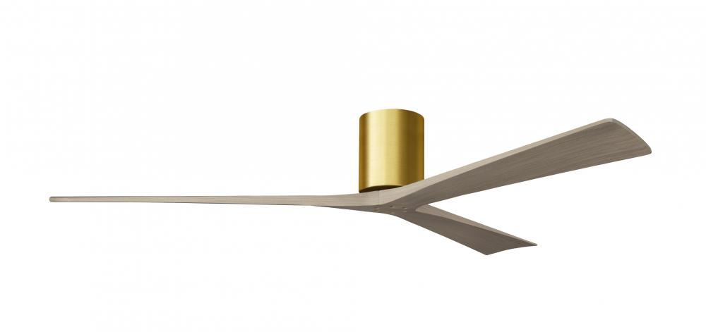 Irene - 3H - Brushed Brass - Gray Ash Tone Blades - 72" Blades