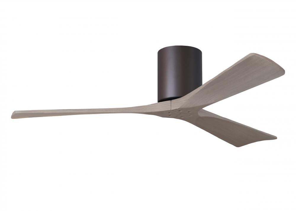 Irene-3H - Three Blade Flush Mount Paddle Fan - 52" -Textured Bronze Finish