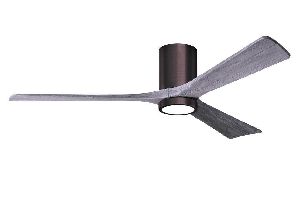 Irene-3HLK - 60" Three Blade Flush Mount Paddle Fan - 5CCT Integrated LED - Brushed Bronze Finis