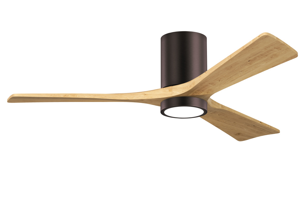 Irene - 3HLK - 52" Three Blade Flush Mount Paddle Fan - 5CCT Integrated LED - Brushed Bronze Fin