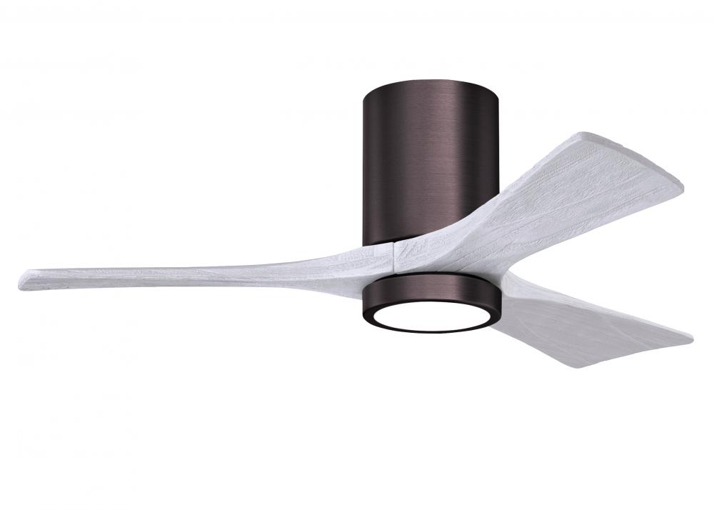 Irene-3HLK - 42" Three Blade Flush Mount Paddle Fan - 5CCT Integrated LED - Brushed Bronze Finis