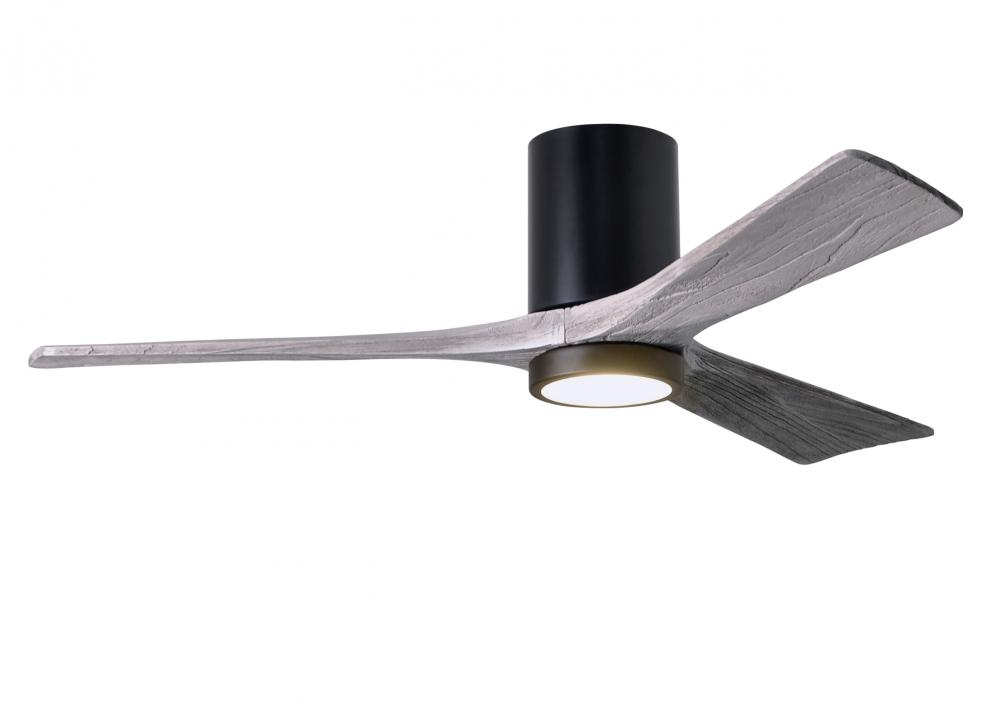 Irene-3HLK - 52" Three Blade Flush Mount Paddle Fan - 5CCT Integrated LED - Matte Black Finish