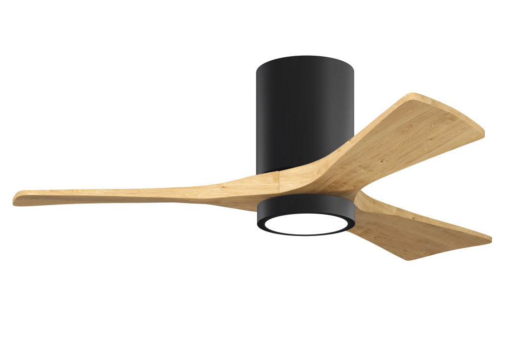 Irene - 3HLK - 42" Three Blade Flush Mount Paddle Fan - 5CCT Integrated LED - Matte Black Finish