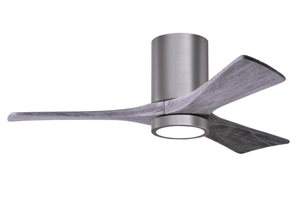 Irene-3HLK - 42" Three Blade Flush Mount Paddle Fan - 5CCT Integrated LED - Brushed Pewter Finis