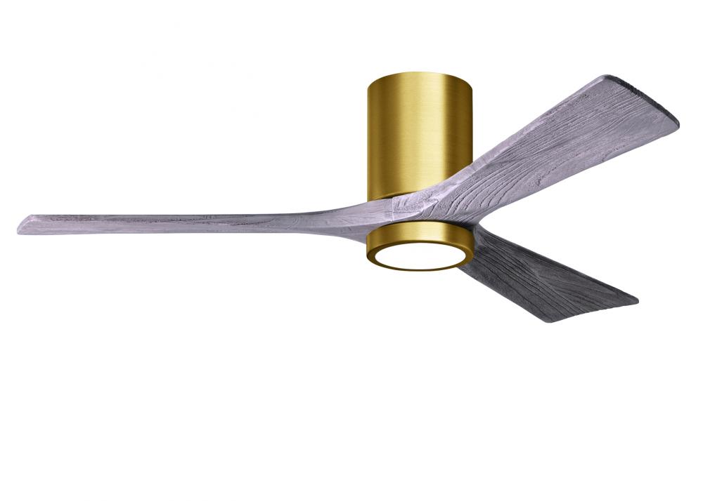 Irene-3HLK - 52" Three Blade Flush Mount Paddle Fan - 5CCT Integrated LED - Brushed Brass Finish