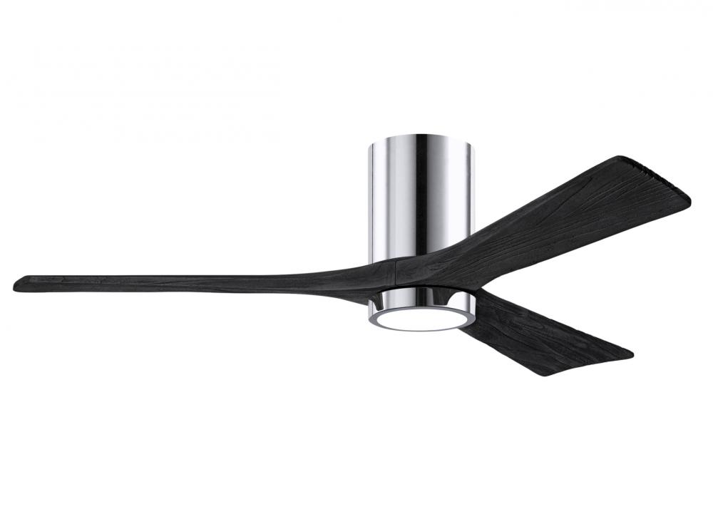 Irene-3HLK-52" Three Blade Flush Mount Paddle Fan-5CCT Integrated LED -Polished Chrome Finish