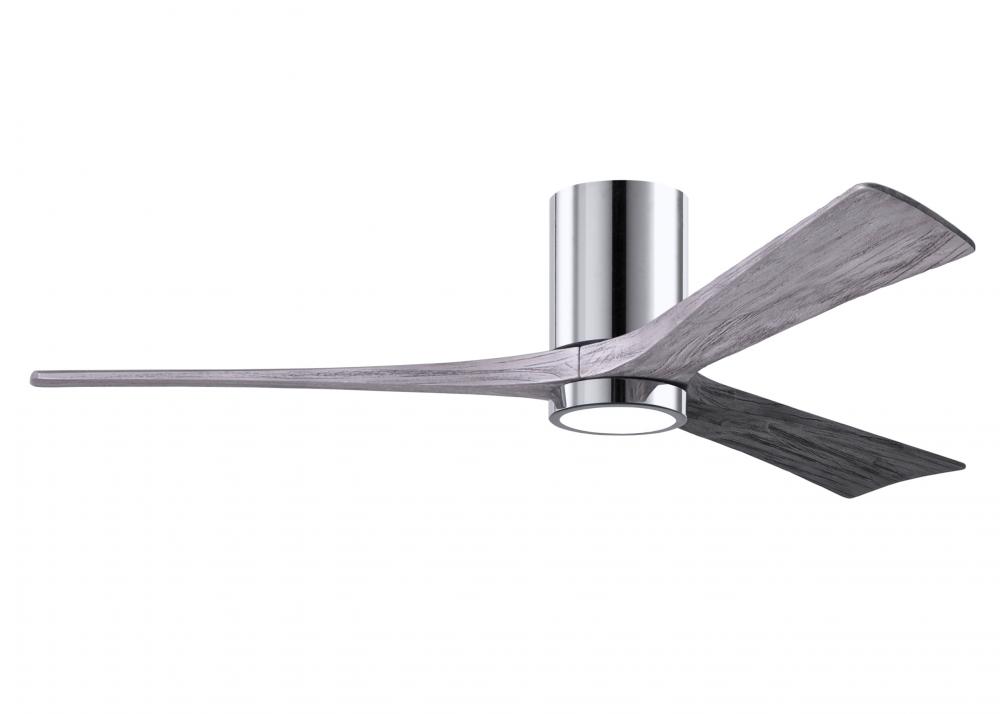 Irene-3HLK-60" Three Blade Flush Mount Paddle Fan-5CCT Integrated LED -Polished Chrome Finish