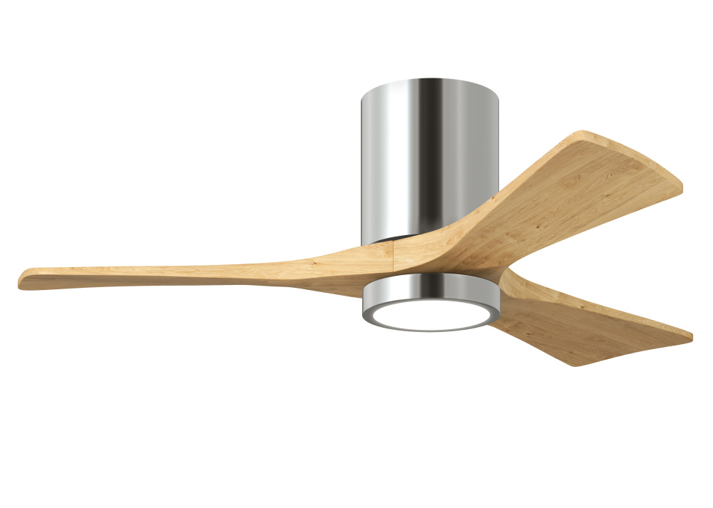 Irene - 3HLK - 42" Three Blade Flush Mount Paddle Fan - 5CCT Integrated LED - Chrome Finish