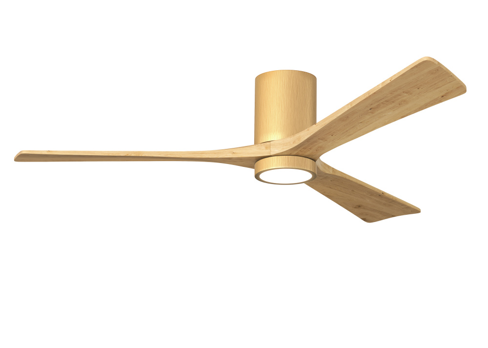 Irene-3HLK-60" Three Blade Flush Mount Paddle Fan-5CCT Integrated LED-Light Maple Tone Finish