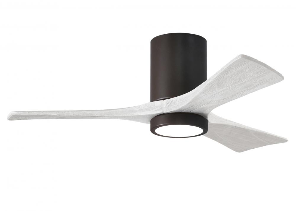 Irene-3HLK-42" Three Blade Flush Mount Paddle Fan-5CCT Integrated LED -Textured Bronze Finish