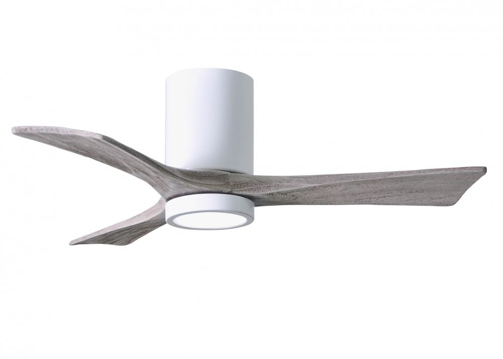 Irene-3HLK - 42" Three Blade Flush Mount Paddle Fan - 5CCT Integrated LED - Gloss White Finish