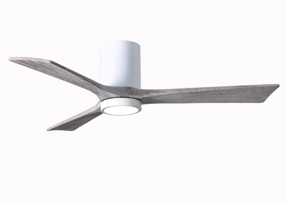 Irene-3HLK - 52" Three Blade Flush Mount Paddle Fan - 5CCT Integrated LED - Gloss White Finish