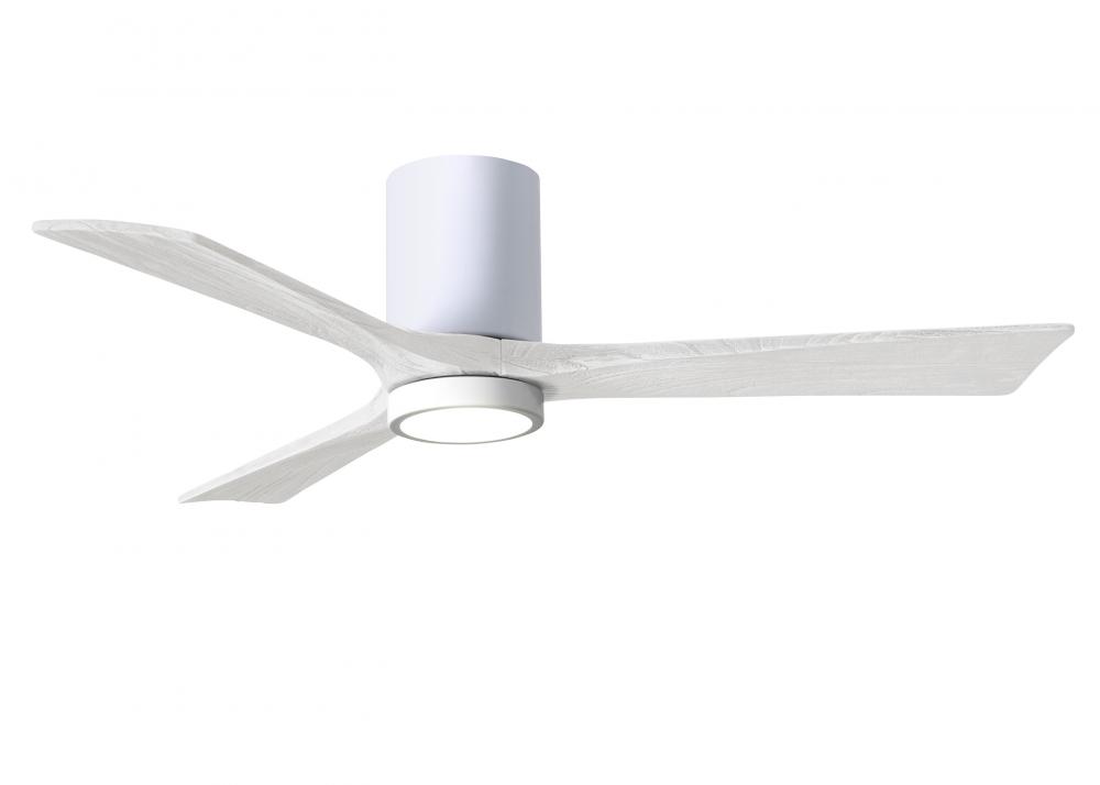 Irene-3HLK - 52" Three Blade Flush Mount Paddle Fan - 5CCT Integrated LED - Gloss White Finish