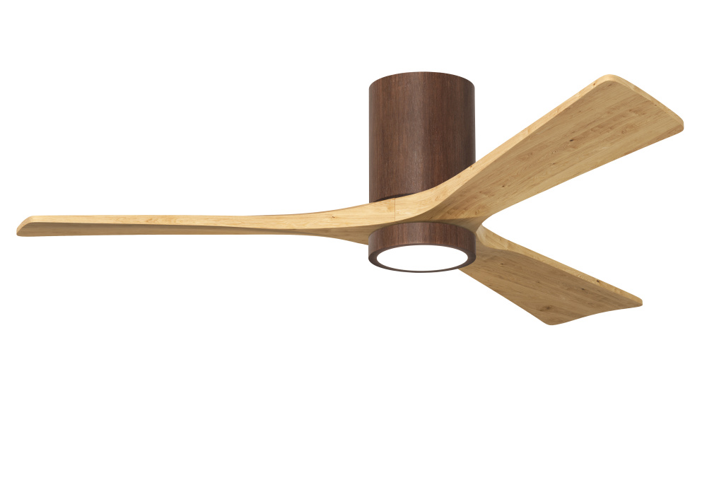Irene - 3HLK - 52" Three Blade Flush Mount Paddle Fan - 5CCT Integrated LED - Walnut Tone Finish