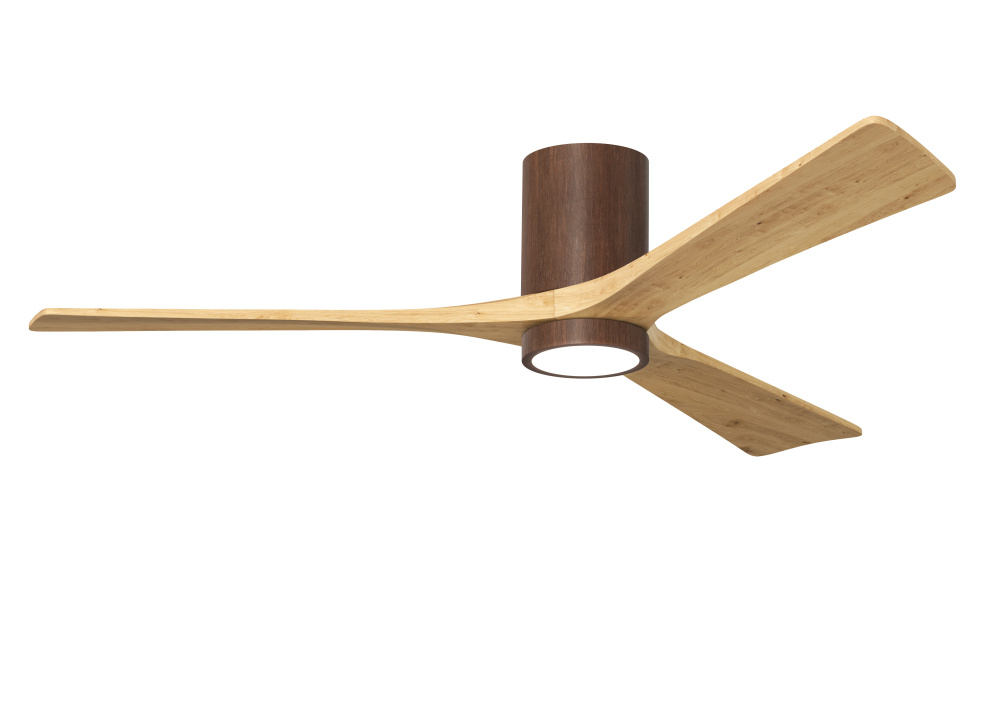 Irene - 3HLK - 60" Three Blade Flush Mount Paddle Fan - 5CCT Integrated LED - Walnut Tone Finish