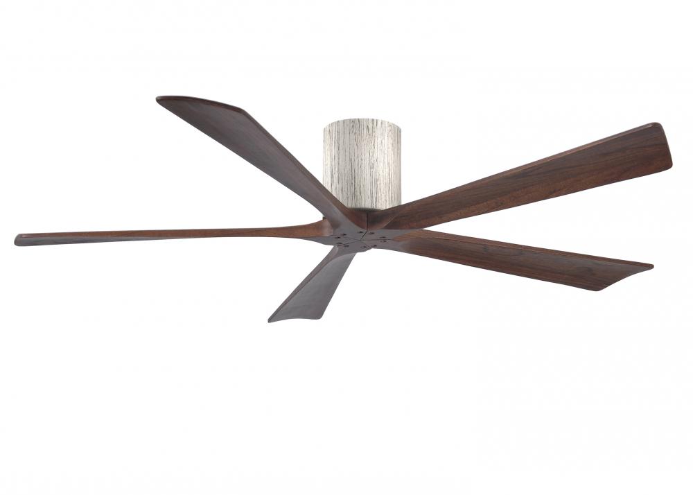 Irene-5H - 60" Five Blade Flush Mount Paddle Fan - Barn Wood Tone Finish - Walnut Tone Blades